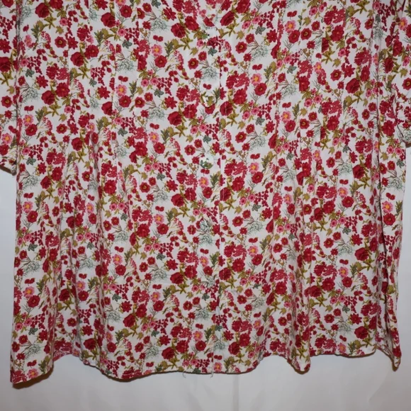Anthropologie Solitaire Red Floral Peasant/Bohemian Blouse. Large. - Picture 5 of 11